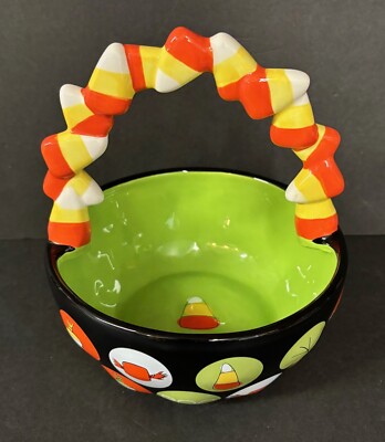 Halloween Candy Bowl, Candy Corn Handle, New