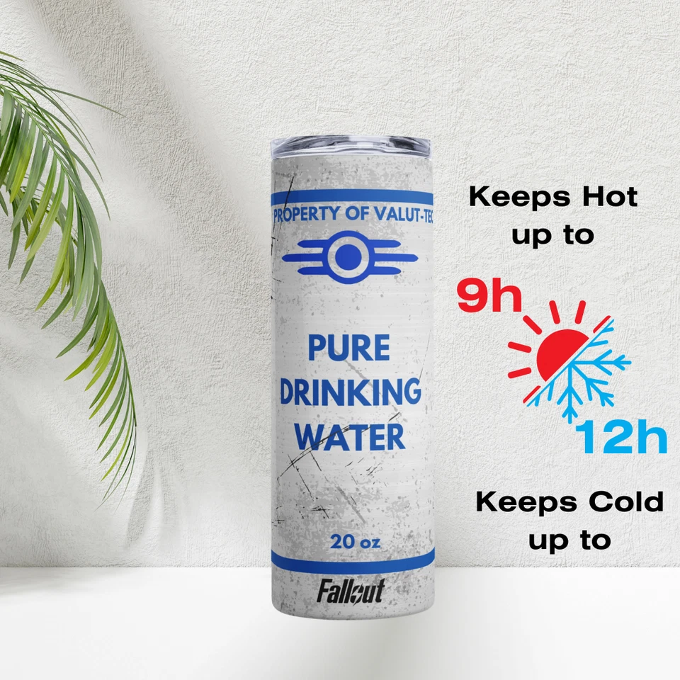 Vaso de beber puro Glow In The Dark Fallout Halloween 20 oz Vault Tec Foto 3 de 4
