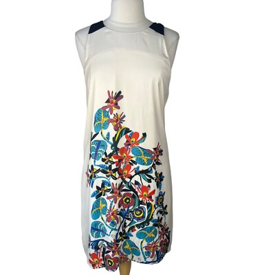 Surkana Dress Size Large Cream Vivid Print New ALine | eBay