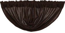 Burlap Chocolate Brown 100% Cotton Rustic Country Primitive Balloon Valance 60"W