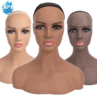 A1 PACIFIC INC. 16.5" Realistic Mannequin Wig Head Manikin shoulder Bust Stand Display Hair CM-S