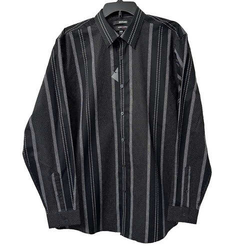 liquid cotton dress shirts Murano Liquid Cotton Dress Shirt Men's 17.5-35 Granite Silver Long Sleeve