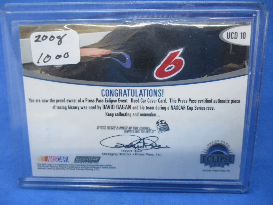 2008 Press Pass Eclipse NASCAR Racing Under Cover #UCD10 David Ragan 28/50 - Image 2 of 2