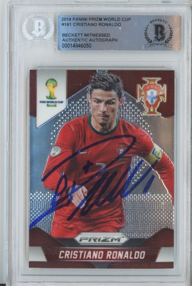 2014 Panini Prizm World Cup Signed Cristiano Ronaldo #161 Portugal Beckett  BAS