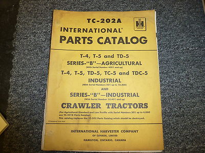 International Harvester T4 T5 TD5 TC5 TDC5 Crawler Tractor Parts Catalog Manual