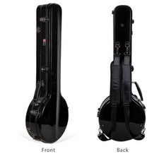 Crossrock Fiberglass Banjo Case fits Openback 17-Fret Tenor styles of Banjos