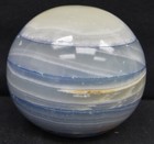 VINTAGE Striped ONYX Paperweight 4" Sphere HEAVY — photo 2