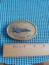 VINTAGE BELT BUCKLE: F-15 EAGLE FAST MOVER 1974. STEPHEN MULLIGAN, AVIATION. 