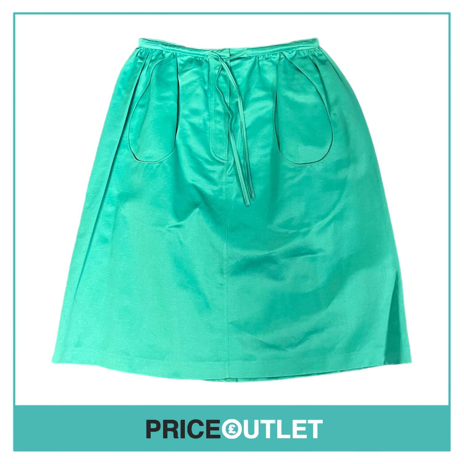 Yves Saint Laurent Gonna turchese con cravatta Taglia 34 NUOVA DI ZECCA CON T