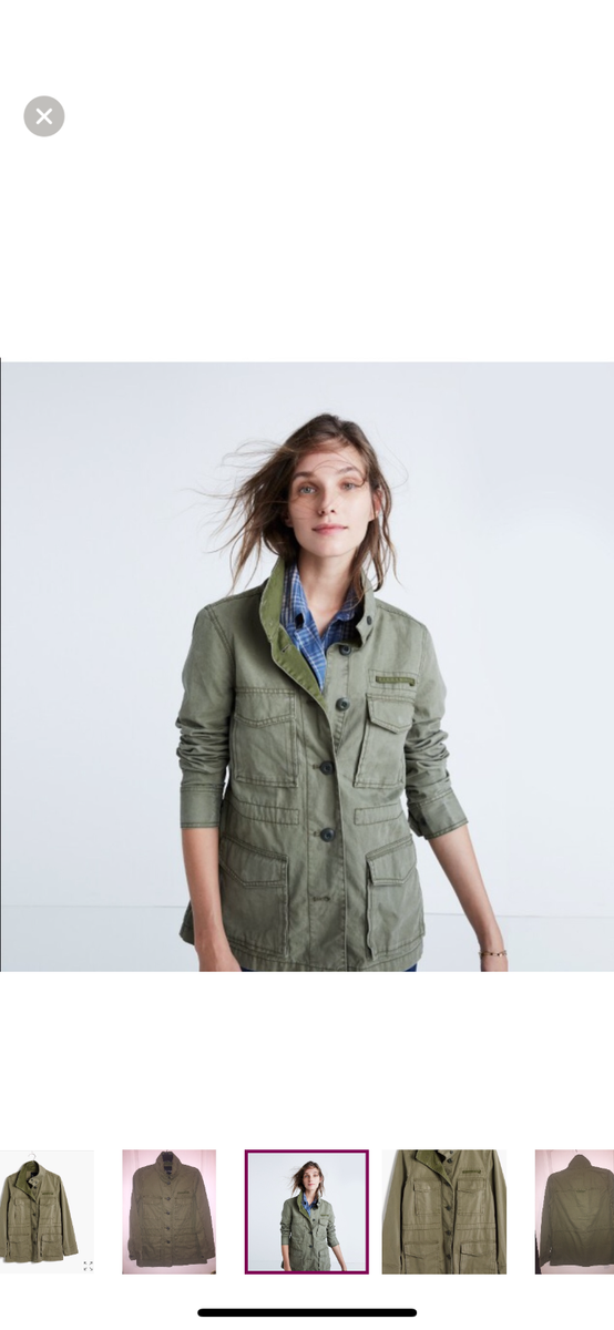 Madewell Womens dispatch military Field Green Canvas Sz S - Main Image