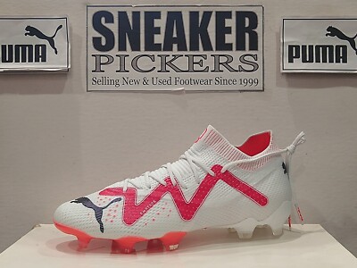 Puma WOMEN'S Future Ultimate FG AG Soccer - Size: 10.5 - 107356 01 - White / Red