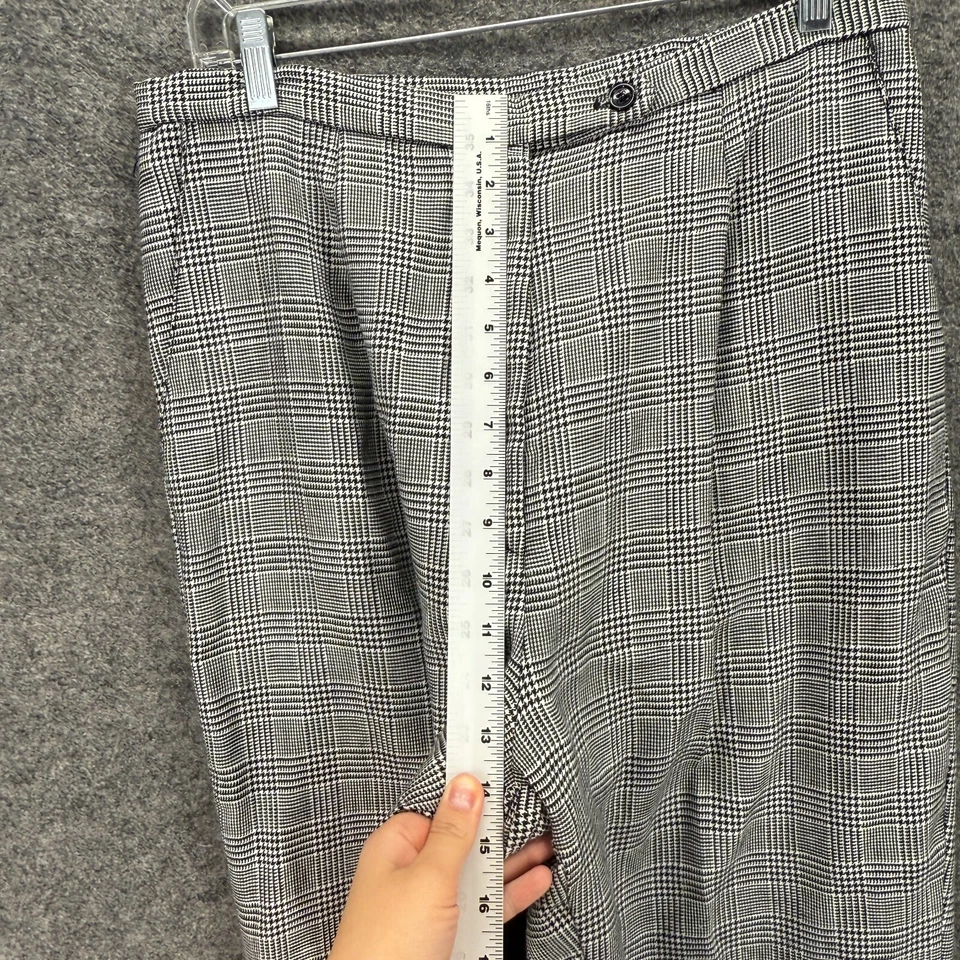 Moda Pantalones de vestir Bug para mujer 14/16 negros a cuadros tiro alto ajustados frente plano Foto 4 de 4