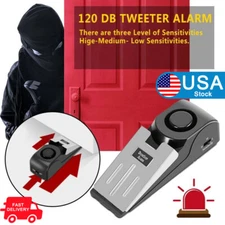 New Door Stop Security Alarm Wedge Stopper Portable Home Travel Anti‑Theft US