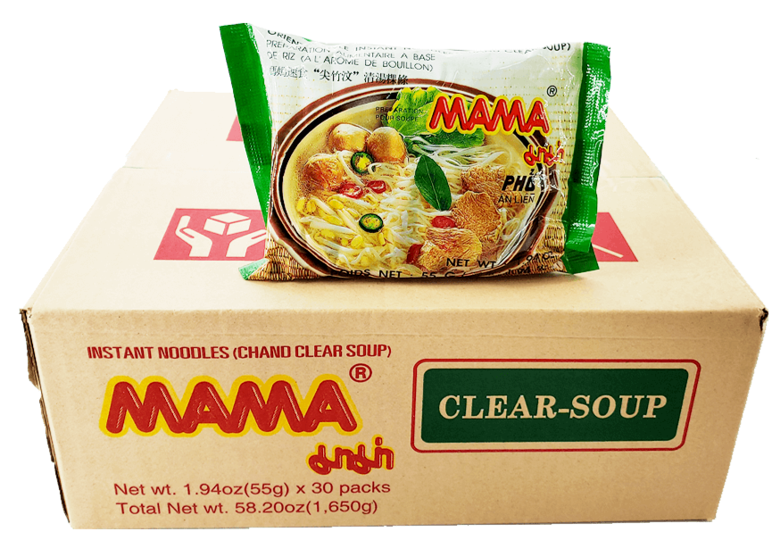 Mama Oriental Style Instant Chand Noodles Clear Soup 1.94 oz x 30