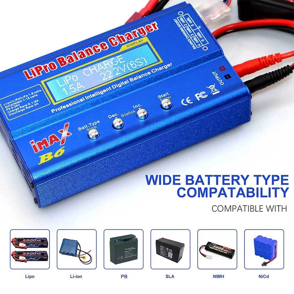 IMAX B6 80W Netzteil LCD Digital RC LiPo NiMh Akku Batterie Balance Ladegerät - Bild 4 von 4