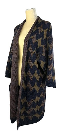Lucky Brand Women Cardigan Sweater Large Wool Navajo Aztec Tribal Southwest