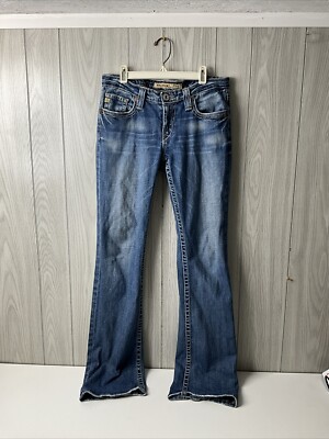 Big Star Remy Low Rise Boot Cut Women's 27R Flap Pocket  Blue Jeans