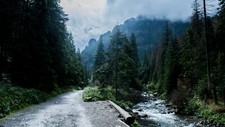 Landscape mountains tatra forest river road Custom Gaming Mat Desk