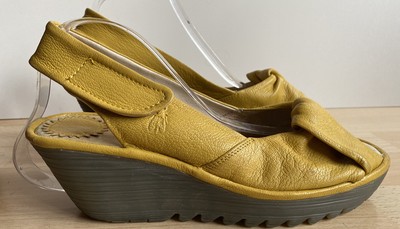 FLY LONDON, WOMENS SANDALS UK SIZE 8 EU 41 WEDGE,YELLOW, VERY GOOD CONDITION | eBay