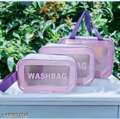 Gorgeous PVC Multi Colour Make Up Vanity Boxx Organizer, Makeup pouch, Set of 3
