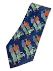 Vintage Necktie Wide Neck Tie Kipper Blue Green Orange Art Deco Flapper Ladies