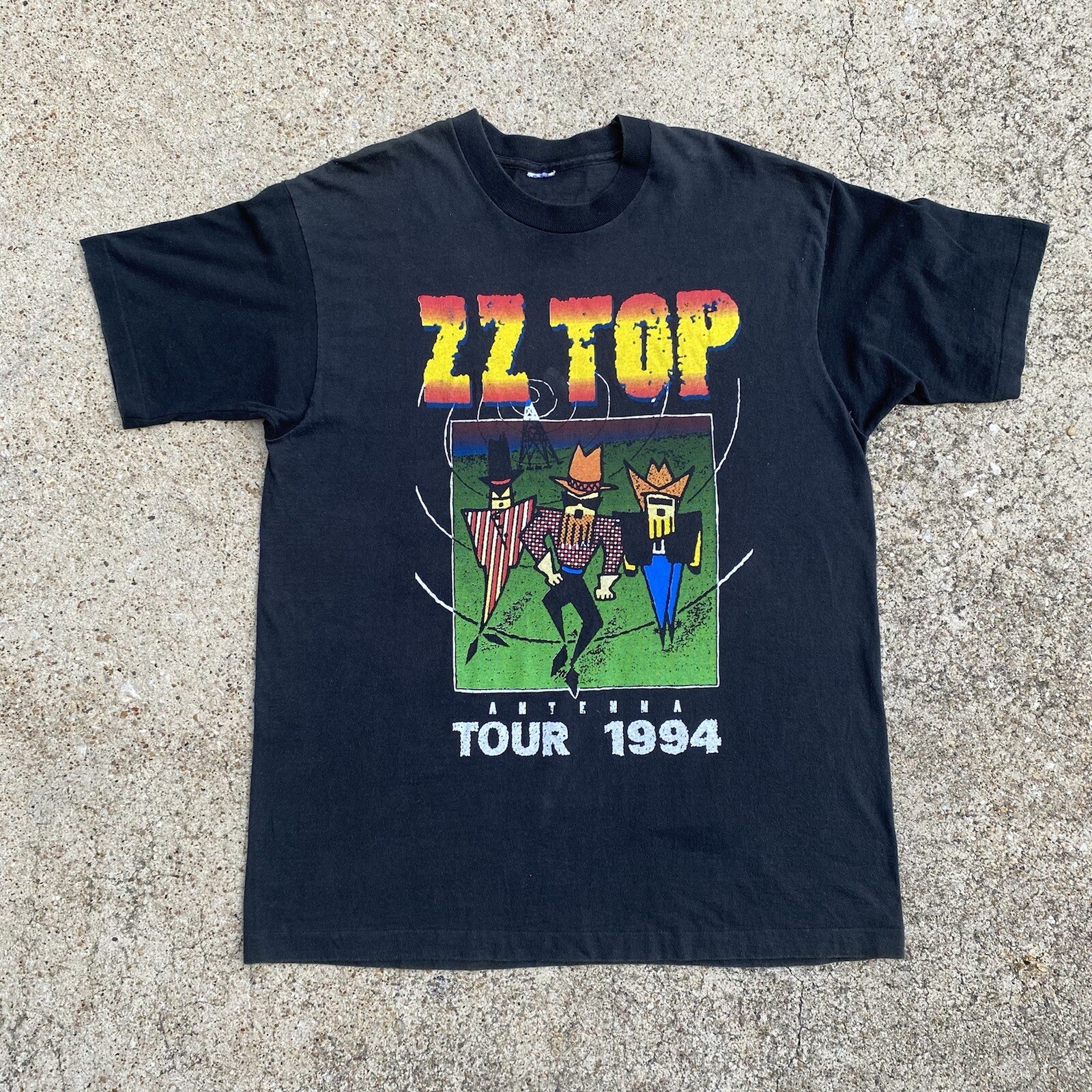 1994 ZZ Top Antenna Tour Single Stitch Vintage Band T… Gem