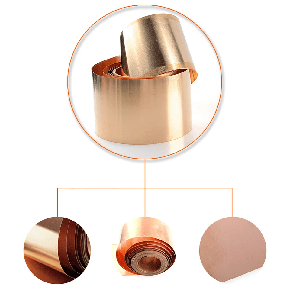 Phosphor Copper Sheet Roll Metal Foil Plate Strip 0.01-1mm Thick 10-300mm Wide - image 2 of 4