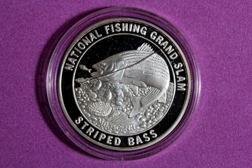 North American Fishing Club Grand Slam Striped Bass 1oz .999 Silver #M25502