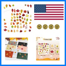 700 PCS Fall Leaves Stickers, Assorted Thanksgiving Maple Leaves Stickers for...
