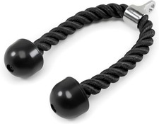 Tricep Rope Cable Attachment, Pulley System Gym Pull Down Rope with Carabiner