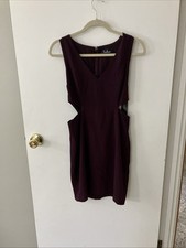 Lulus Backstage Pass Plum Purple Sleeveless Cutout Bodycon Dress Size Medium