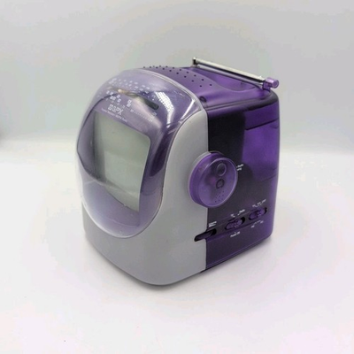 #ad Black amp; White 5 1 2quot; GPX TVP2 Portable TV w AM FM Radio Purple No Power Cord $34.95