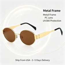 Retro Oval Sunglasses for Men Women Trendy Sun Glasses Classic Unisex Shades
