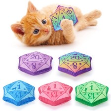 CiyvoLyeen D20 Dice Catnip Toy, DND Interactive Cat Toy Gifts multicoloured