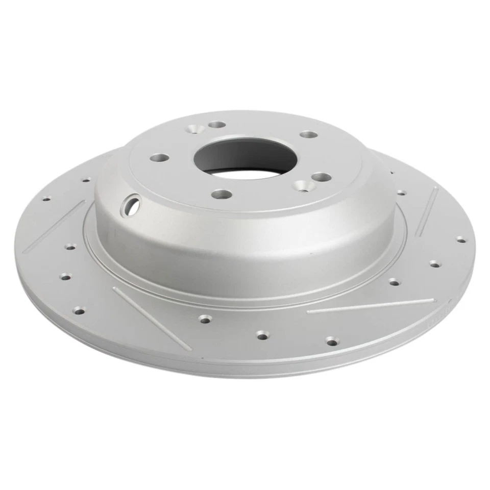 Juego de rotores de freno traseros Performance Premium recubiertos en G ranurados para Genesis Kia Foto 4 de 4