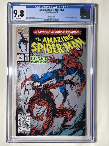 Amazing Spider-Man #361 CGC 9.8 1st Appearance Of Carnage 2nd Print Silver 1992