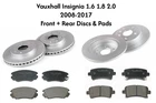 Vauxhall Insignia Front + Rear Brake Discs and Pads Set 1.6 1.8 Petrol 2.0 CDTi