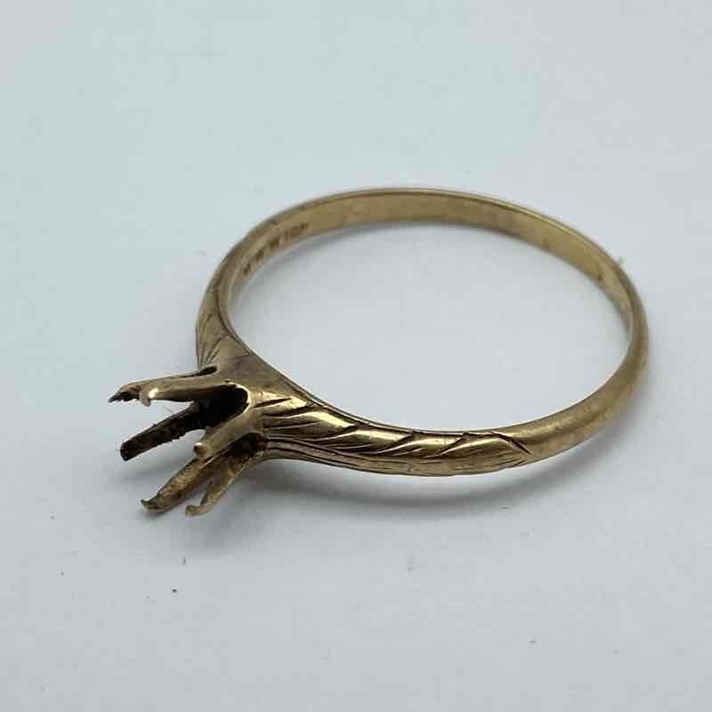 WWW 10K Yellow Gold Solitaire Ring Mounting 6-Prong Solitaire Size 9 2.0g
