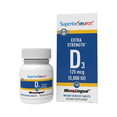 Superior Source Vitamin D3 5000 IU - Offers 100 Count (Pack of 1), White 