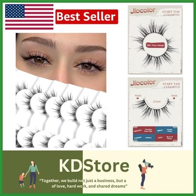 Comfortable Ultra-Thin Band Wispy Lashes - 7 Pairs for Stunning Cat Eye Look