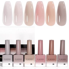 Jelly Nude Gel Nail Polish Set- 6 Pcs 9 Ml Neutral Transparent Jelly Pink Col...