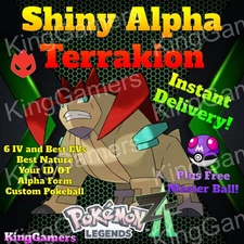 ✨ SHINY TERRAKION ✨ ALPHA ✨ 6IV / EV ✨ FREE MASTER BALL ✨ Pokemon Legends Z-A
