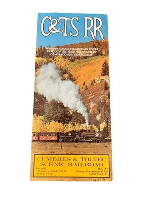 Vintage Cumbres & Toltec Scenic Railroad Travel Brochure 1977 Train Map 