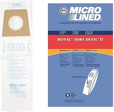 Micro-Lined Paper Replacement Bags for Royal Dirt Devil Type U Fit Ultra MVP, Ma