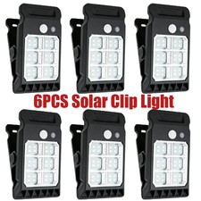 6 Pack Clip on Solar Lights Outdoor, 24 LED Solar Motion Sensor Clamp on Light