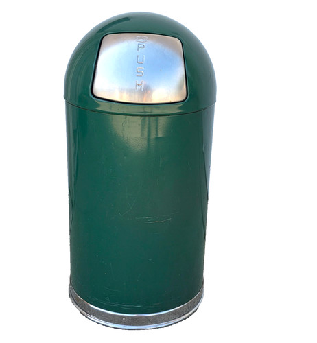 Vintage Metal United Bullet Trash Can With Metal Can Liner Display Made In USA