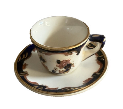 Masons Ironstone Blue Mandalay mini tea cup & saucer duo.
