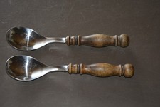 WMF Burgund 2 Essl&ouml;ffel  19 cm Besteck Holzgriff Cromargan Top erhalten