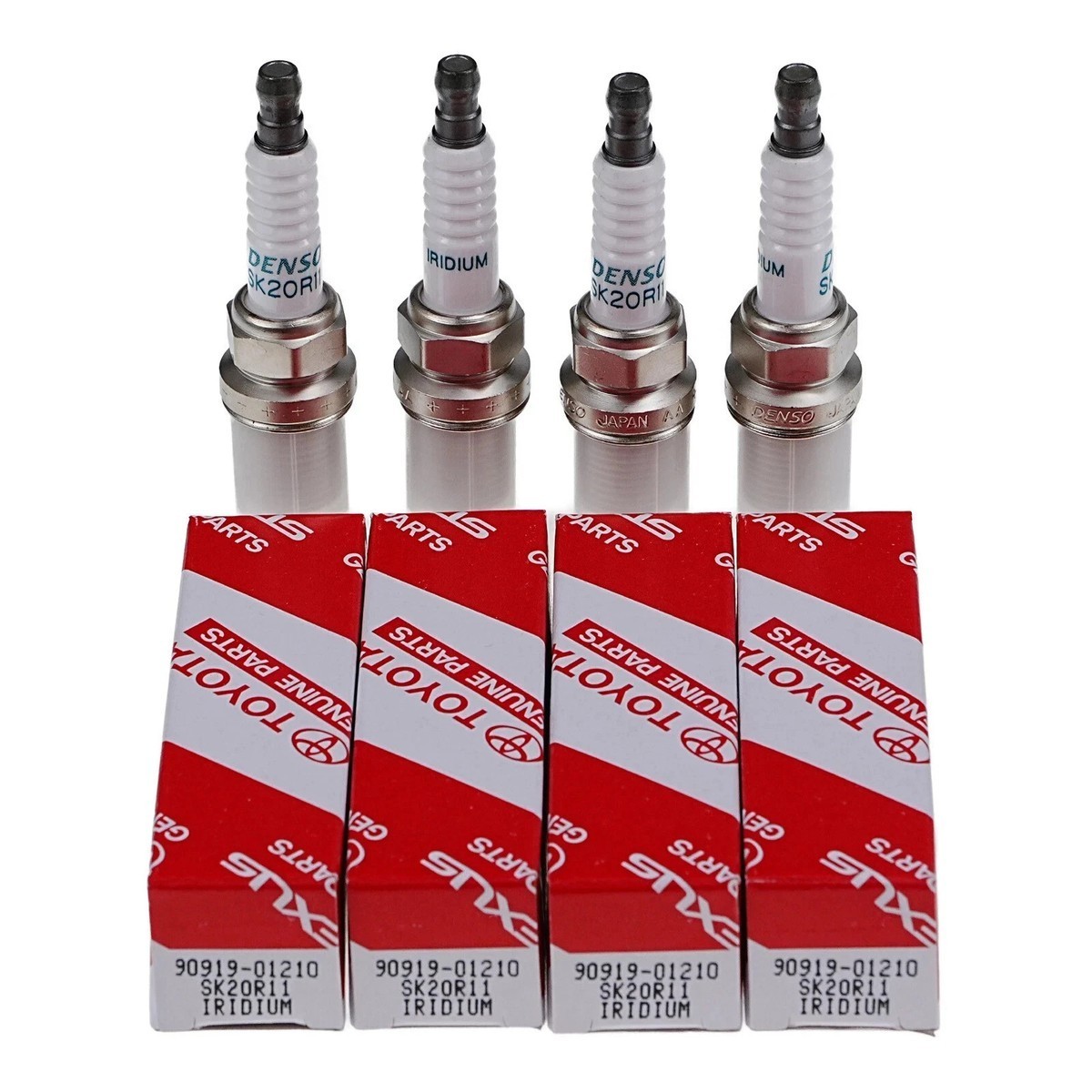 4pcs Genuine DENSO Iridium Spark Plugs OEM 90919-01210 SK20R11 3297 for Toyota