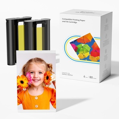 Kompatibel mit Liene Amber M100/M200 4''x6'' Fotopapier, 80 Papier & 2 Farbband